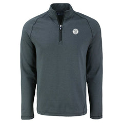 Heather Black Milwaukee Brewers Cutter & Buck Peshastin Eco Fleece Recycled Raglan Quarter-Zip Top