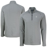 Heather Gray New York Yankees Cutter & Buck Peshastin Eco Fleece Recycled Raglan Quarter-Zip Top
