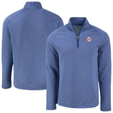 Heather Blue New York Yankees Cutter & Buck Peshastin Eco Fleece Recycled Raglan Quarter-Zip Top