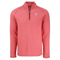 Heather Red Philadelphia Phillies Cutter & Buck Peshastin Eco Fleece Recycled Raglan Quarter-Zip Top