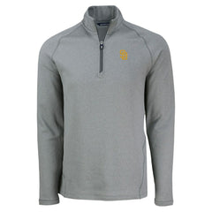 Heather Gray San Diego Padres Cutter & Buck Peshastin Eco Fleece Recycled Raglan Quarter-Zip Top