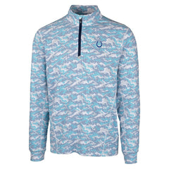 Cutter & Buck Traverse Camo Print Stretch Quarter-Zip Pullover Top - Indianapolis Colts Pullover