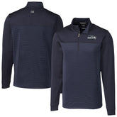 Cutter & Buck Traverse Stripe Stretch DryTec Quarter-Zip Top - Seattle Seahawks Tops