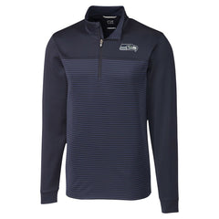 Cutter & Buck Traverse Stripe Stretch DryTec Quarter-Zip Top - Seattle Seahawks Tops