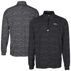 Cutter & Buck Big & Tall Traverse Eco Camo Tri-Blend DryTec Quarter-Zip Jacket - Baltimore Ravens Jackets