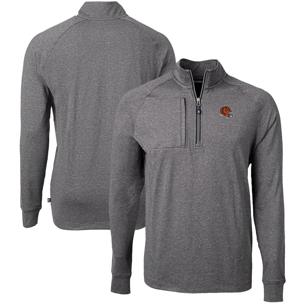 Cutter & Buck Big & Tall Adapt Eco Raglan Quarter-Zip Jacket - Cincinnati Bengals Jackets