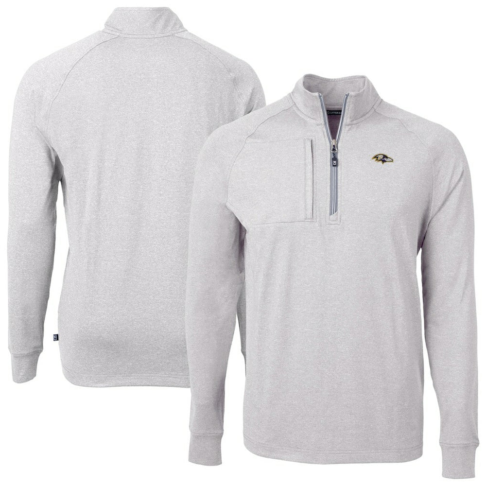 Cutter & Buck Big & Tall Adapt Eco Raglan Quarter-Zip Jacket - Baltimore Ravens Jackets