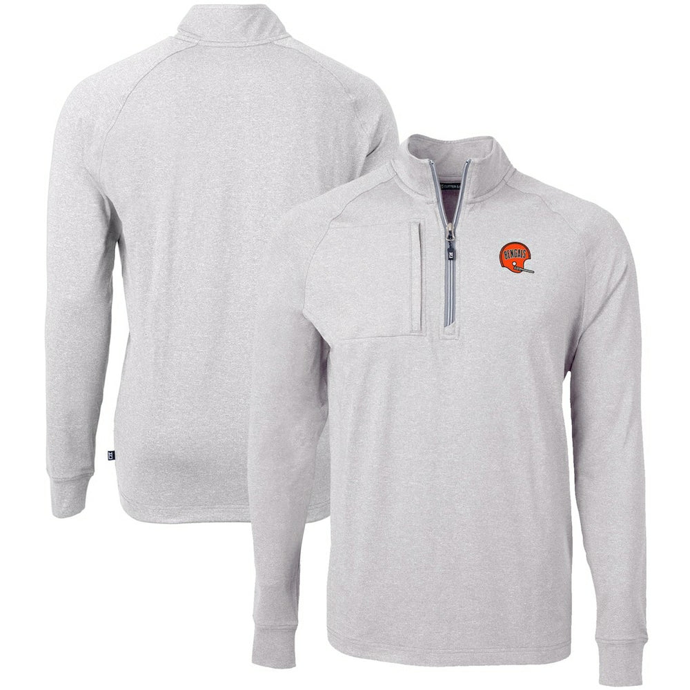 Cutter & Buck Big & Tall Adapt Eco Raglan Quarter-Zip Jacket - Cincinnati Bengals Jackets