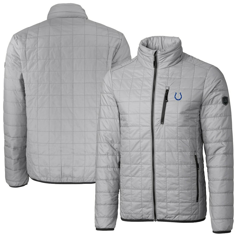 Cutter & Buck Big & Tall Rainier PrimaLoft Eco Insulated Full-Zip Hoodie Puffer Jacket - Indianapolis Colts Hoodies