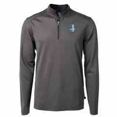 Cutter & Buck Big & Tall Virtue Eco Pique Micro Stripe Tri-Blend Quarter-Zip Jacket - Detroit Lions Jackets