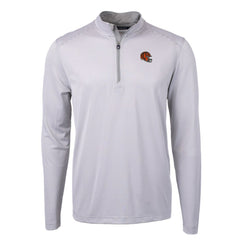 Cutter & Buck Big & Tall Virtue Eco Pique Micro Stripe Tri-Blend Quarter-Zip Jacket - Cincinnati Bengals Jackets
