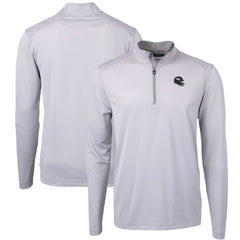 Cutter & Buck Big & Tall Virtue Eco Pique Micro Stripe Tri-Blend Quarter-Zip Jacket - Denver Broncos Jackets