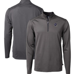 Cutter & Buck Big & Tall Virtue Eco Pique Micro Stripe Tri-Blend Quarter-Zip Jacket - Minnesota Vikings Jackets