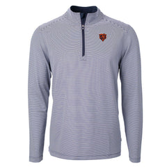 Cutter & Buck Big & Tall Virtue Eco Pique Micro Stripe Tri-Blend Quarter-Zip Jacket - Chicago Bears Jackets