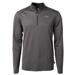 Cutter & Buck Big & Tall Virtue Eco Pique Micro Stripe Tri-Blend Quarter-Zip Jacket - Baltimore Ravens Jackets