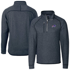 Cutter & Buck Big & Tall Mainsail Sweater-Knit Half-Zip Jacket - Buffalo Bills Jackets