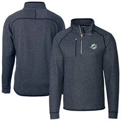 Cutter & Buck Big & Tall Mainsail Sweater-Knit Half-Zip Jacket - Miami Dolphins Jackets