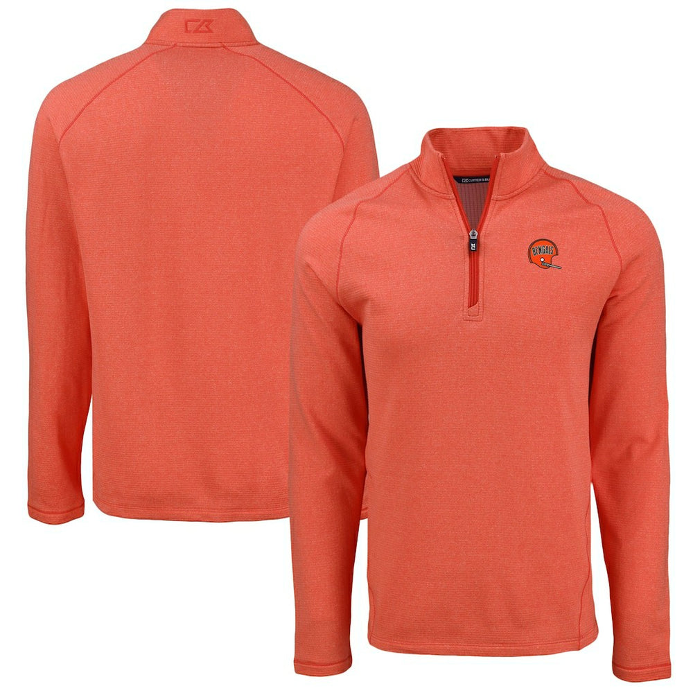 Cutter & Buck Peshastin Eco Fleece Tri-Blend Raglan Recycled Quarter-Zip Jacket - Cincinnati Bengals Jackets