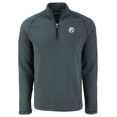 Cutter & Buck Peshastin Eco Fleece Tri-Blend Raglan Recycled Quarter-Zip Jacket - Pittsburgh Steelers Jackets