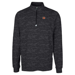 Cutter & Buck Big & Tall Traverse Eco Camo Tri-Blend DryTec Quarter-Zip Jacket - Cincinnati Bengals Jackets