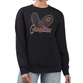 Cleveland Cavaliers G-III 4Her by Carl Banks Women's Leopard Heart Fleece Pullover Sweatshirt sale