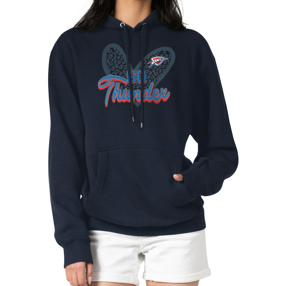 Oklahoma City Thunder G-III 4Her by Carl Banks Women's Leopard Heart Graphic Fleece Pullover Hoodie