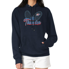 Oklahoma City Thunder G-III 4Her by Carl Banks Women's Leopard Heart Graphic Fleece Pullover Hoodie
