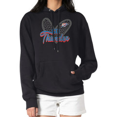 Oklahoma City Thunder G-III 4Her by Carl Banks Women's Leopard Heart Graphic Fleece Pullover Hoodie