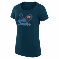 Oklahoma City Thunder G-III 4Her by Carl Banks Women's Super-Slim Fit Lightweight Leopard Heart T-Shirt