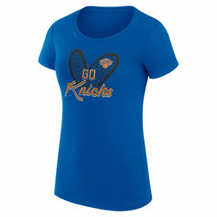 New York Knicks G-III 4Her by Carl Banks Women's Super-Slim Fit Lightweight Leopard Heart T-Shirt