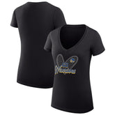 Golden State Warriors G-III 4Her by Carl Banks Women's Super-Slim Fit Lightweight Leopard Heart V-Neck T-Shirt sale