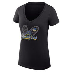 Golden State Warriors G-III 4Her by Carl Banks Women's Super-Slim Fit Lightweight Leopard Heart V-Neck T-Shirt sale