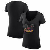 Miami Heat G-III 4Her by Carl Banks Women's Super-Slim Fit Lightweight Leopard Heart V-Neck T-Shirt
