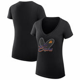 Phoenix Suns G-III 4Her by Carl Banks Women's Super-Slim Fit Lightweight Leopard Heart V-Neck T-Shirt