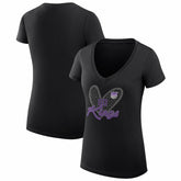 Sacramento Kings G-III 4Her by Carl Banks Women's Super-Slim Fit Lightweight Leopard Heart V-Neck T-Shirt