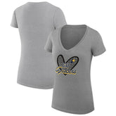 Indiana Pacers G-III 4Her by Carl Banks Women's Super-Slim Fit Lightweight Leopard Heart V-Neck T-Shirt