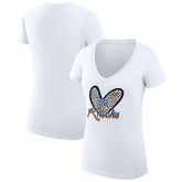 New York Knicks G-III 4Her by Carl Banks Women's Super-Slim Fit Lightweight Leopard Heart V-Neck T-Shirt