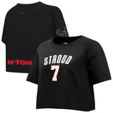 C.J. Stroud Pro Standard Women's Player Name & Number Cropped Boxy T-Shirt - Houston Texans T-shirts