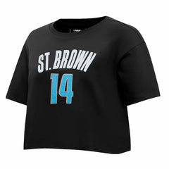 Amon-Ra St. Brown Pro Standard Women's Player Name & Number Cropped Boxy T-Shirt - Detroit Lions T-shirts