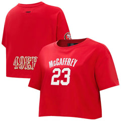 Christian McCaffrey Pro Standard Women's Player Name & Number Cropped Boxy T-Shirt - San Francisco 49ers T-shirts