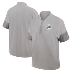 Sideline Short Sleeve Quarter-Zip Dri-FIT Coach Jacket - Miami Dolphins Jackets