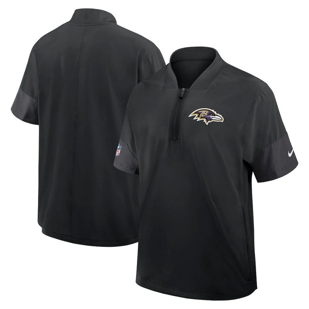 Sideline Short Sleeve Quarter-Zip Dri-FIT Coach Jacket - Baltimore Ravens Jackets