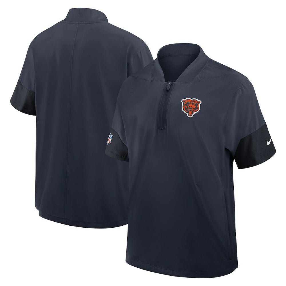 Sideline Short Sleeve Quarter-Zip Dri-FIT Coach Jacket - Chicago Bears Jackets