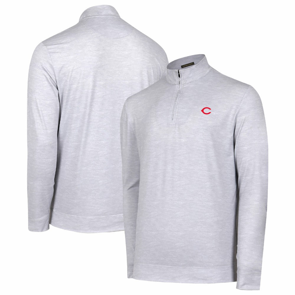 Gray Cincinnati Reds Sublime Tri-Blend Quarter-Zip Jacket