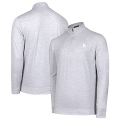 Gray Los Angeles Dodgers Sublime Tri-Blend Quarter-Zip Jacket