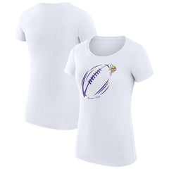 G-III 4Her by Carl Banks Women's Super-Slim Fit Lightweight Subtle Football T-Shirt - Minnesota Vikings T-shirts