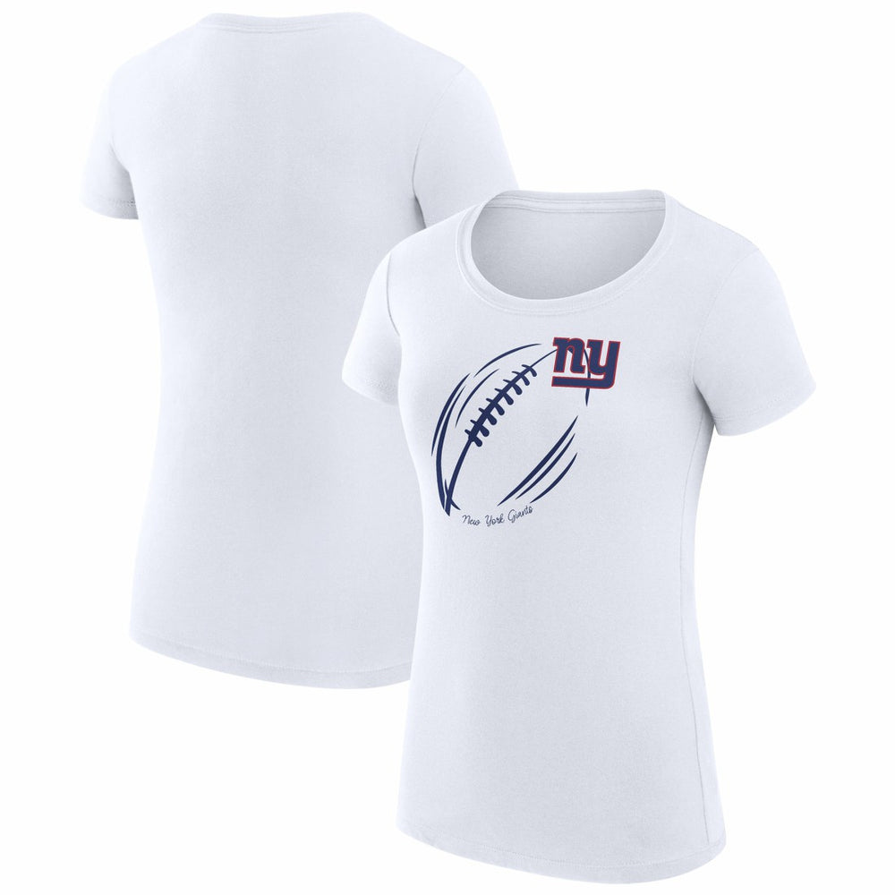 G-III 4Her by Carl Banks Women's Super-Slim Fit Lightweight Subtle Football T-Shirt - New York Giants T-shirts