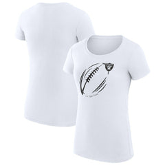 G-III 4Her by Carl Banks Women's Super-Slim Fit Lightweight Subtle Football T-Shirt - Las Vegas Raiders T-shirts