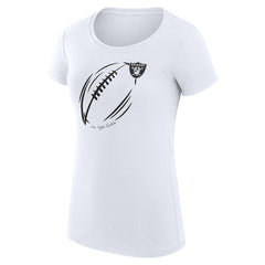 G-III 4Her by Carl Banks Women's Super-Slim Fit Lightweight Subtle Football T-Shirt - Las Vegas Raiders T-shirts