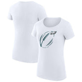 G-III 4Her by Carl Banks Women's Super-Slim Fit Lightweight Subtle Football T-Shirt - Philadelphia Eagles T-shirts